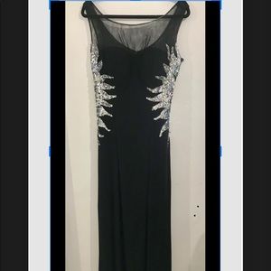 Plus size Black Sequin Long Formal Dress